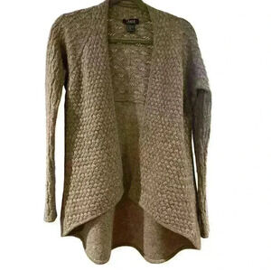 Forte Cashmere / Wool blend Open Front Cardigan size Small lightweight casual
